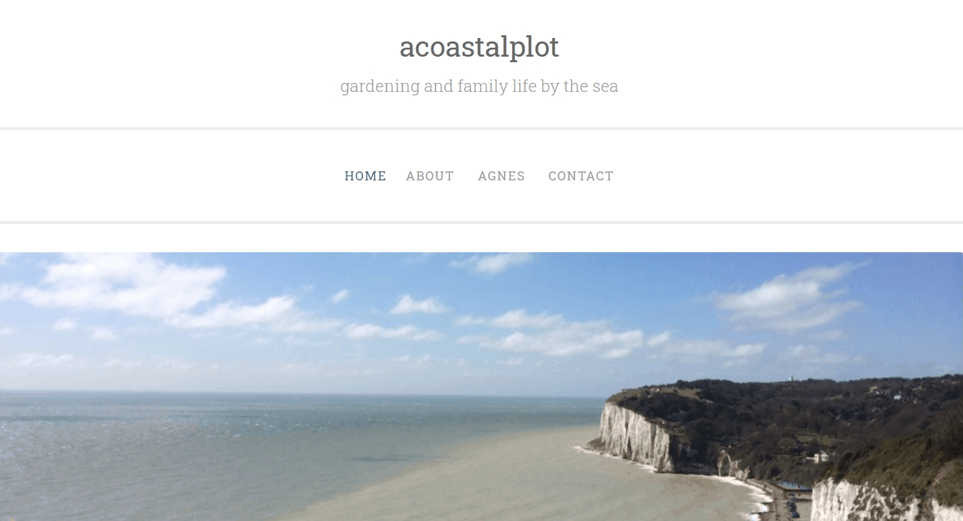 A Coastal Plot blog banner with cliffs overlooking the sea