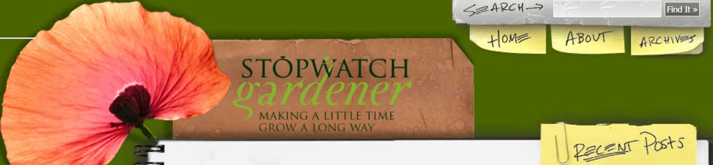 The Stopwatch Gardener blog banner