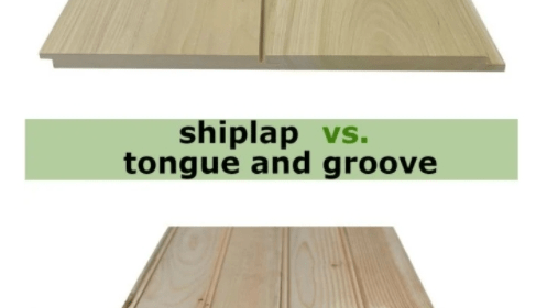 shiplap vs. tongue and groove two boards or each type of timber on white background highlighting different joins